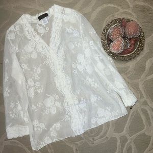 NWOT🌷EXPRESS🌷White sheer lace long sleeve cardigan